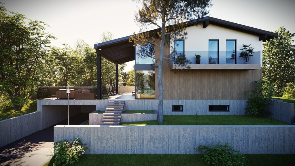 Fotorealistische 3D-Visualisierung eines Bauprojekts