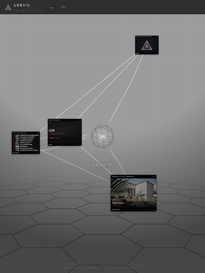 THE NODE auf dem Tablet: Knoten als Fenster im Hochformat
